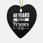 40 jaar terug voor 40 jaar huwelijksdag keramisch ornament (Links)