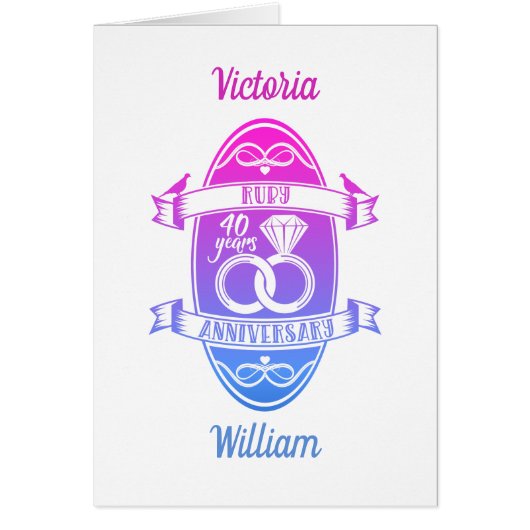 40 Jaar traditionele robijn 40e trouwdag (Voorkant)