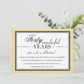 40 jaar uitnodiging van de partij Jubileum (Staand voorkant)