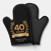 40 jaar van awesomeness - aangepaste verjaardag zw ovenwant (Voorkant / Achterkant)