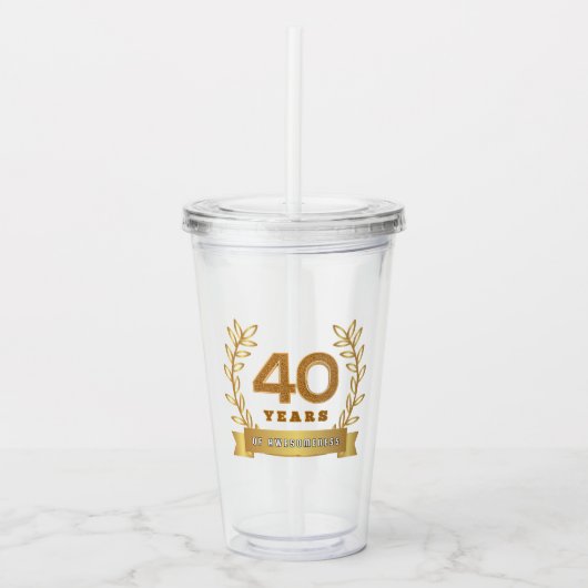 '40 jaar van awesomeness' gouden look acryl drinkbeker (Voorkant)