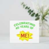 40 jaar van mij vieren briefkaart (Staand voorkant)