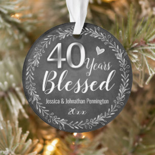 40 jaar verbrijzelde bruiloft Jubileum Ornament
