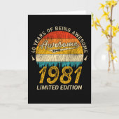 40 Jaar Verjaardag 1981 Geweldig Sinds 40e Verjaar Kaart (Gele Bloem)