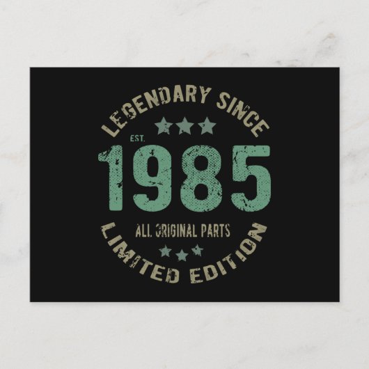 40 Jaar Verjaardag 1985 Legende 40ste Verjaardag C Briefkaart (Voorkant)