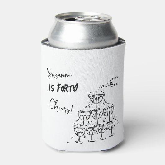 40 jaar Verjaardag Champagne toren funky Blikjeskoeler (Blikje Voorkant)