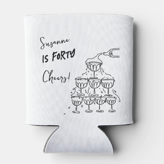 40 jaar Verjaardag Champagne toren funky Blikjeskoeler (Achterkant)