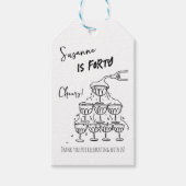 40 jaar verjaardag Champagne toren funky Cadeaulabel (Voorkant)