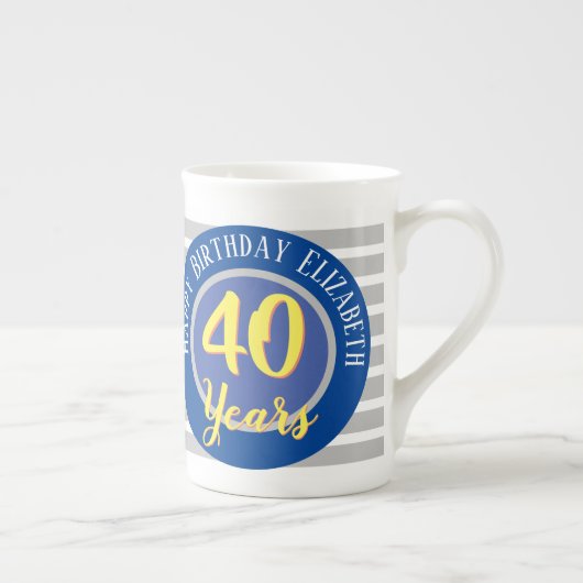 40 Jaar Verjaardag Herdenkings Porselein Kop (Rechts)