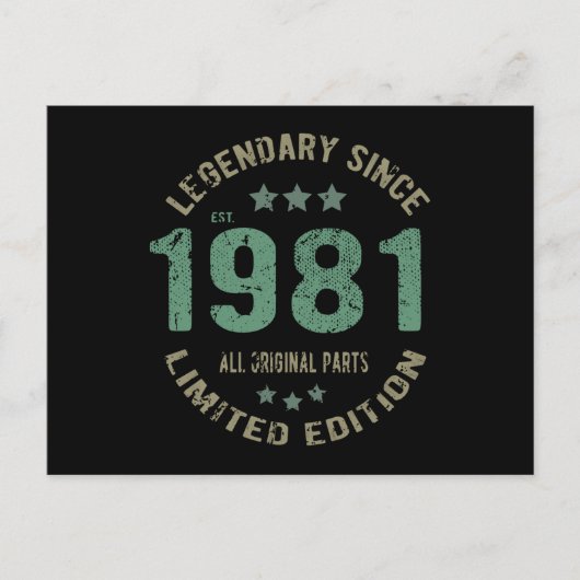 40 Jaar Verjaardag Legende 40ste Verjaardag Briefkaart (Voorkant)