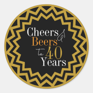 40 Jaar Verjaardag Proost en Bier Ronde Sticker