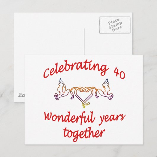 40 jaar vieren briefkaart (Voorkant / Achterkant)
