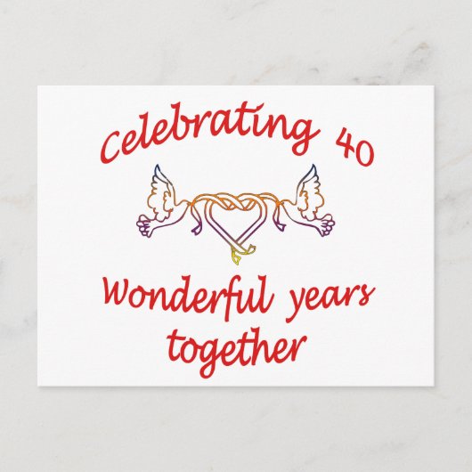 40 jaar vieren briefkaart (Voorkant)