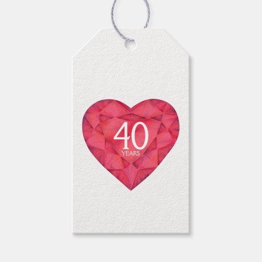 40 jaar waterverf kunstgeschenk labels met sierade cadeaulabel (Voorkant)