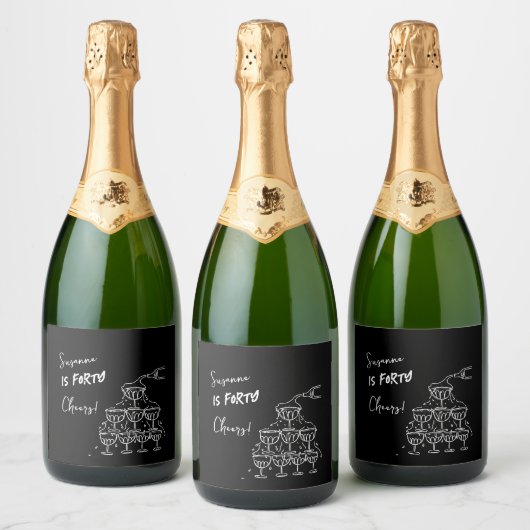 40 jaar wijnlabel geeft de voorkeur aan decor sparkling wijnetiket (Flessen)