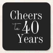 40 jaar zwart-wit 40ste verjaardag kartonnen onderzetters (Voorkant)