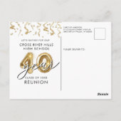 40 jaar zwarte gouden ballonnen uitnodigen briefkaart (Achterkant)