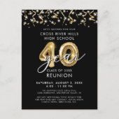 40 jaar zwarte gouden ballonnen uitnodigen briefkaart (Voorkant)