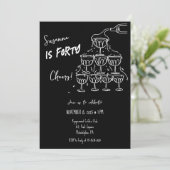 40 jaarFs Verjaardag Champagne toren funky Kaart (Staand voorkant)