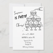 40 jaarFs Verjaardag Champagne toren funky Kaart (Voorkant)