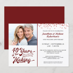 40-jarig jubileum 40 JAAR IN DE MAKING Ruby Kaart