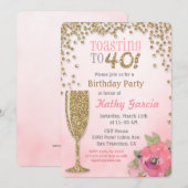 40 jarig jubileum Champagne Uitnodiging (Voorkant / Achterkant)