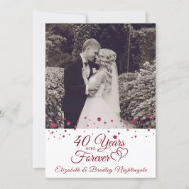 40-jarig jubileum Hearts JAAR IN FOREVER Foto Kaart
