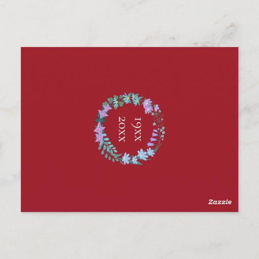 40-jarig jubileum Ruby Bluebells krans uitnodiging (Achterkant)