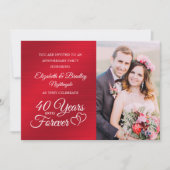 40-jarig jubileum Ruby Hearts JAAR IN FOREVER Kaart (Voorkant)