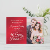 40-jarig jubileum Ruby Hearts JAAR IN FOREVER Kaart (Staand voorkant)