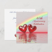 40-jarig jubileum Ruby Hearts Kaart (Voorkant / Achterkant)