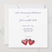 40-jarig jubileum Ruby Hearts Kaart (Achterkant)