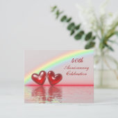 40-jarig jubileum Ruby Hearts Kaart (Staand voorkant)