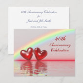 40-jarig jubileum Ruby Hearts Kaart (Voorkant / Achterkant)