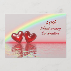 40-jarig jubileum Ruby Hearts Kaart