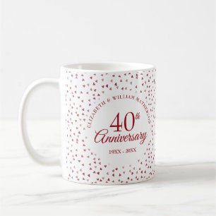 40-jarig jubileum Ruby Hearts Koffiemok