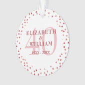 40-jarig jubileum Ruby Hearts Ornament (voorkant)