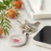 40-jarig jubileum Ruby Hearts Sleutelhanger (Zijkant)