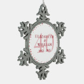 40-jarig jubileum Ruby Hearts Tin Sneeuwvlok Ornament (Links)