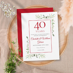 40-jarig jubileum save the date groen briefkaart