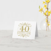 40-jarig jubileum vieren kaart (Gele Bloem)