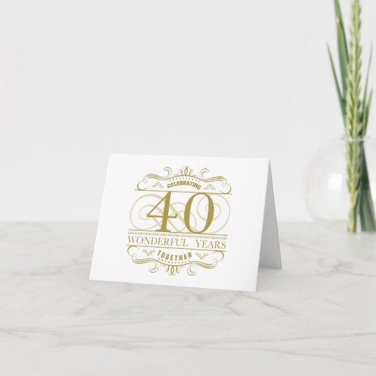 40-jarig jubileum vieren kaart (Voorkant)