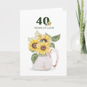 40-jarig jubileum Zonnebloemen Jaren van Liefde Kaart
