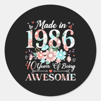 40-jarige gemaakt in 1986 ronde sticker