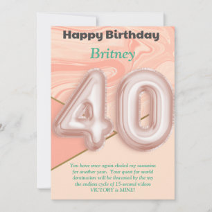 40-jarige meisjes Happy Birthday-kaart