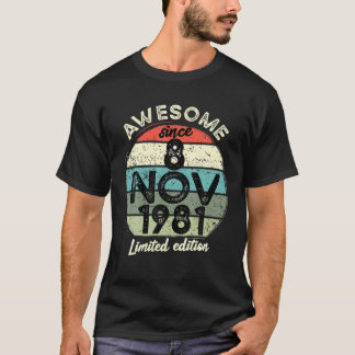 40-jarige verjaardag T 8 november 1981 40th Birthd T-shirt