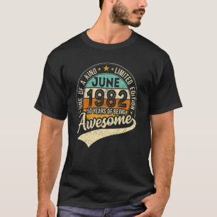 40 juni 1982 40e verjaardag 40 jaar Geweldige T-shirt