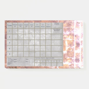 40 K Score Tracker en Gevechtsrapport, met notitie Post-it® Notes