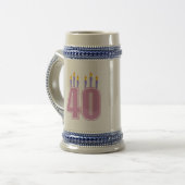 40 kaarsen (roze / Paars) Bierpul (Voorkant links)