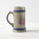40 kaarsen (roze / Paars) Bierpul (Links)